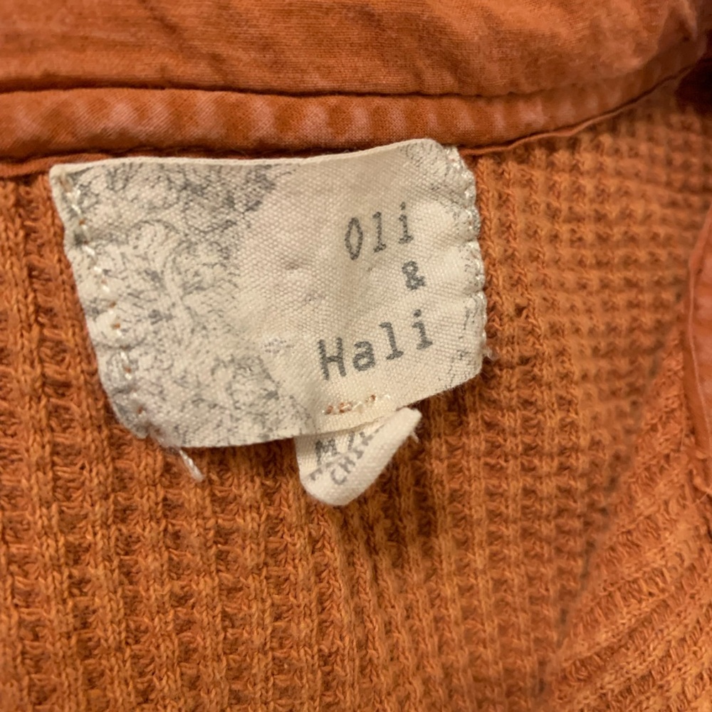 Oli & Hali Burnt Orange Waffle Knit Thermal Shacket M/L - Picture 10 of 10